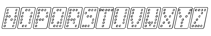 Domino normal kursiv omrids Font UPPERCASE
