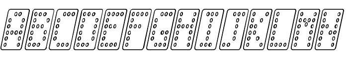 Domino smal kursiv omrids Font UPPERCASE