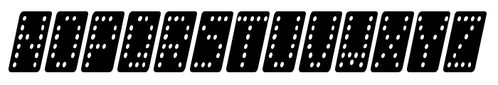 Domino smal kursiv Font UPPERCASE