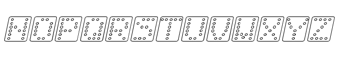 Domino square kursiv omrids Font UPPERCASE