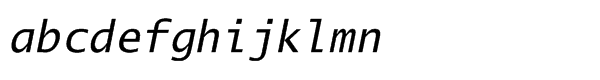 EF Lucida® Mono Italic Font LOWERCASE