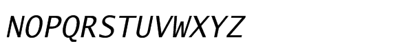 EF Lucida® Mono Turkish Roman Italic Font UPPERCASE
