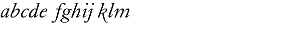 Elegant Garamond Italic Font LOWERCASE