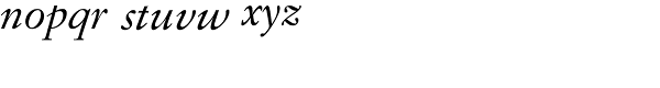Elegant Garamond Italic Font LOWERCASE