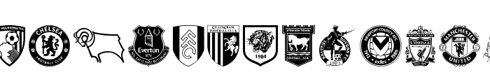 English Football Club Badges Font UPPERCASE