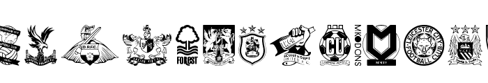English Football Club Badges Font LOWERCASE