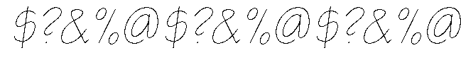 Eskiz Two Light Oblique Font OTHER CHARS