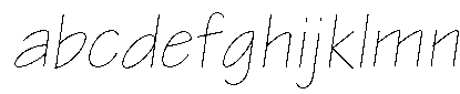 Eskiz Two Light Oblique Font LOWERCASE