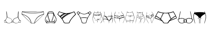 Female Underwear Font LOWERCASE