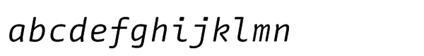 FF Nuvo Mono Std Regular Italic Font LOWERCASE