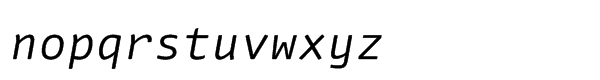 FF Nuvo Mono Std Regular Italic Font LOWERCASE