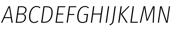 Fira Sans Condensed ExtraLight Italic Font UPPERCASE