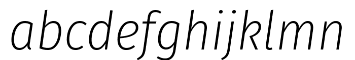Fira Sans Condensed ExtraLight Italic Font LOWERCASE