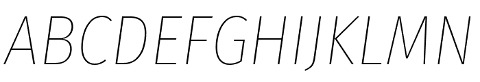 Fira Sans Condensed Thin Italic Font UPPERCASE