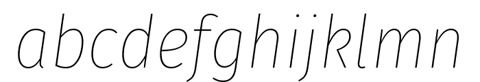 Fira Sans Condensed Thin Italic Font LOWERCASE