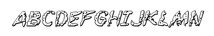 Flesh-Eating Comic 3D Italic Font UPPERCASE