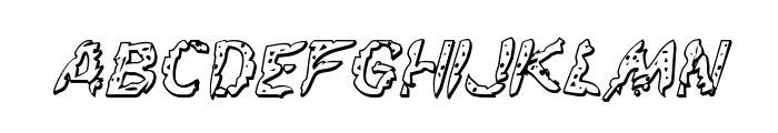 Flesh-Eating Comic 3D Italic Font LOWERCASE