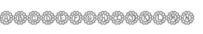 Flower Power Hollow Font LOWERCASE