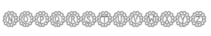 Flower Power Hollow Font LOWERCASE