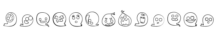 Fluffy Ghost Ding Font UPPERCASE