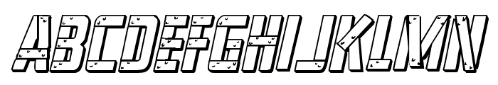 Frank-n-Plank 3D Bold Italic Font LOWERCASE