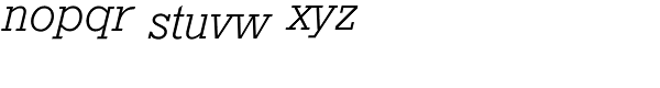 Geometric Slabserif 712 Light Italic Font LOWERCASE