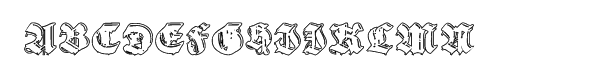 Gothic Handtooled Bastarda Outline Font UPPERCASE