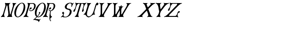Granville Oblique Font LOWERCASE