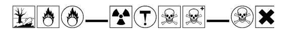 Hazard symbols Font UPPERCASE