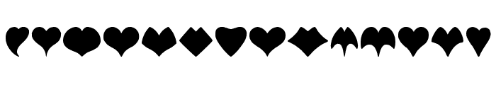 HEART shapes Font UPPERCASE