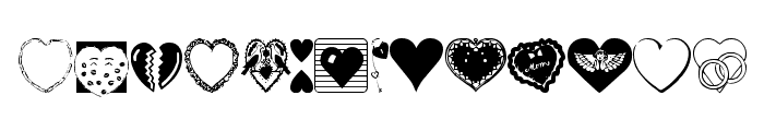 Hearts Galore Font LOWERCASE