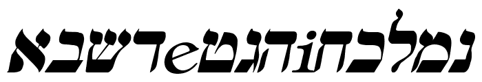 Hebrew Italic Font LOWERCASE