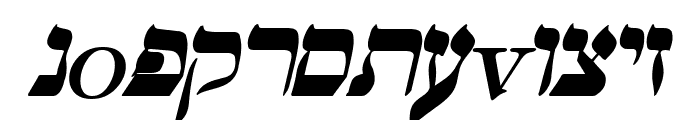 Hebrew Italic Font LOWERCASE