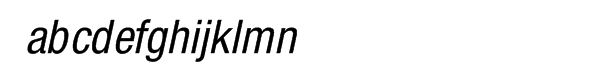Helvetica® 57 Condensed Oblique Font LOWERCASE