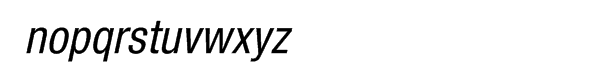 Helvetica® 57 Condensed Oblique Font LOWERCASE