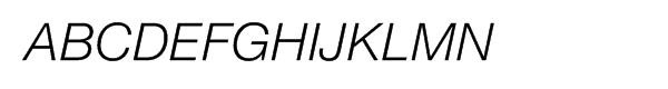 Helvetica Neue Light Italic for IBM Font UPPERCASE