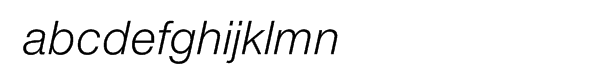 Helvetica Neue Light Italic for IBM Font LOWERCASE