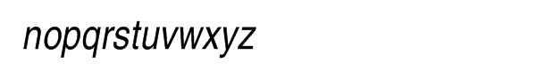 Helvetica® Pro Narrow Roman Oblique Font LOWERCASE