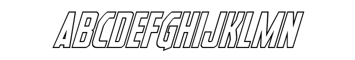 Heroes Assemble Outline Italic Font LOWERCASE