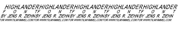 Highlander Font OTHER CHARS