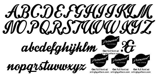 intrique script personal use font