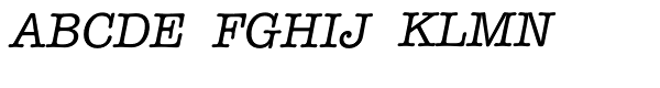 ITC American Typewriter Std Medium Italic Font UPPERCASE