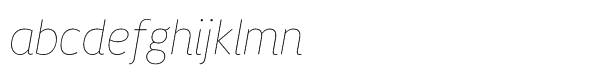 ITC Migration™ Sans Std Thin Italic Font LOWERCASE