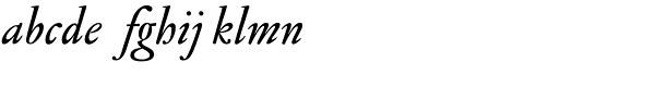 Jannon Antiqua Medium Italic Font LOWERCASE