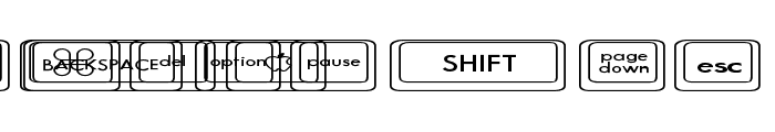 Keyboard KeysEx Expanded Font LOWERCASE