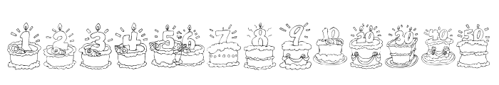 KR Birthday Cake! Dings Font UPPERCASE