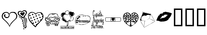 KR Valentine Dings Font UPPERCASE