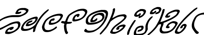Kurly Kyoots Italic Font LOWERCASE