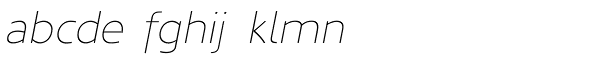 Kyrial Sans Pro Ultra Light Italic Font LOWERCASE