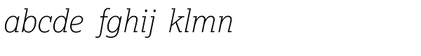 Lexia Thin Italic Font LOWERCASE